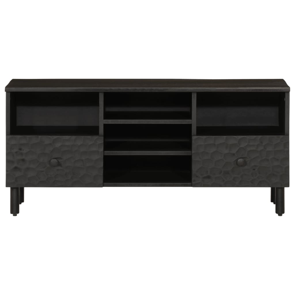 TV cabinet, black, 100x33x46cm, solid mango wood