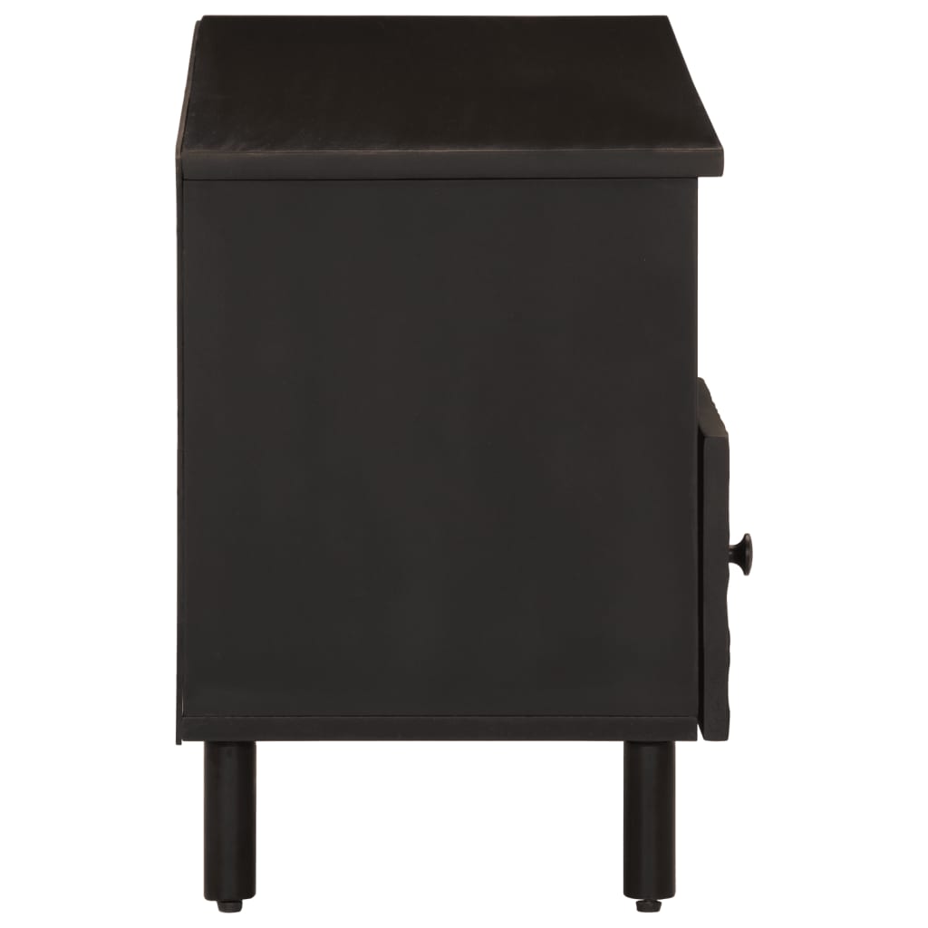 TV cabinet, black, 100x33x46cm, solid mango wood