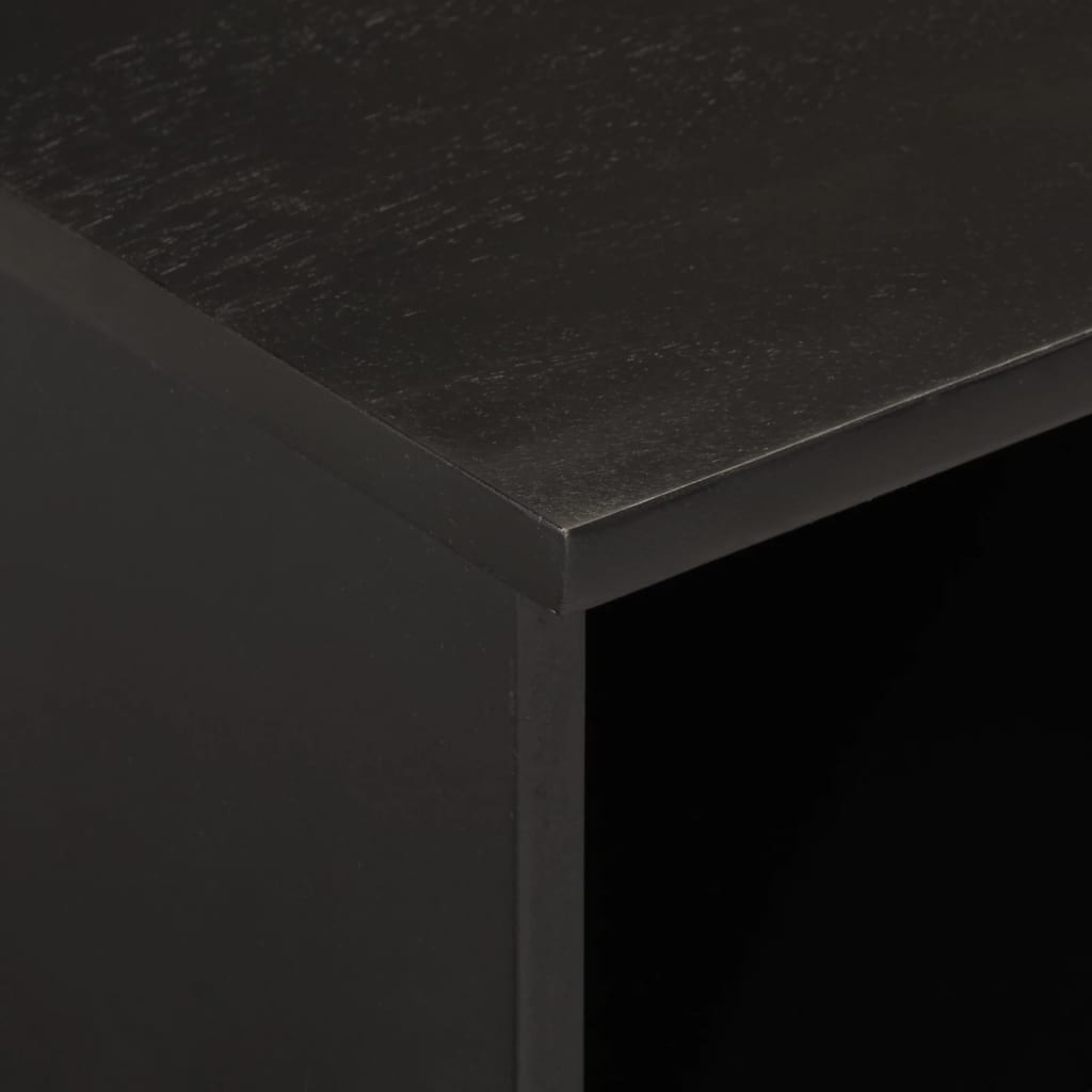 TV cabinet, black, 100x33x46cm, solid mango wood