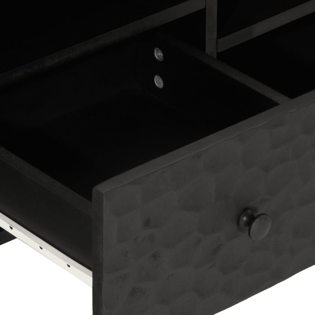 TV cabinet, black, 100x33x46cm, solid mango wood