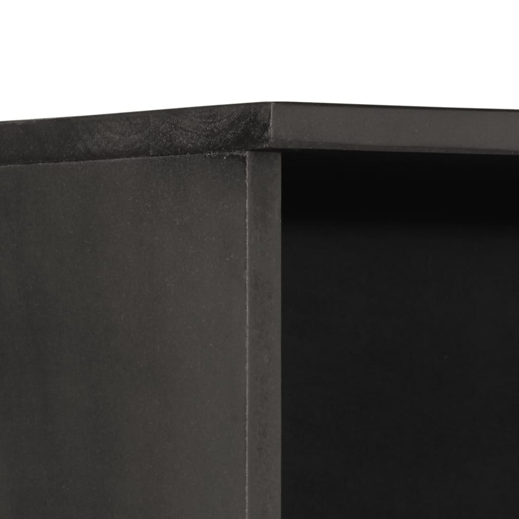Bathroom cabinet, black, 38x33x160cm, solid mango wood