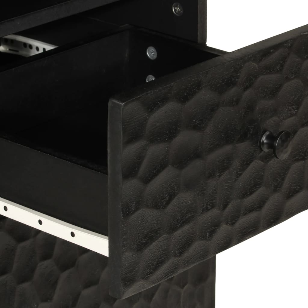 Bathroom cabinet, black, 38x33x160cm, solid mango wood