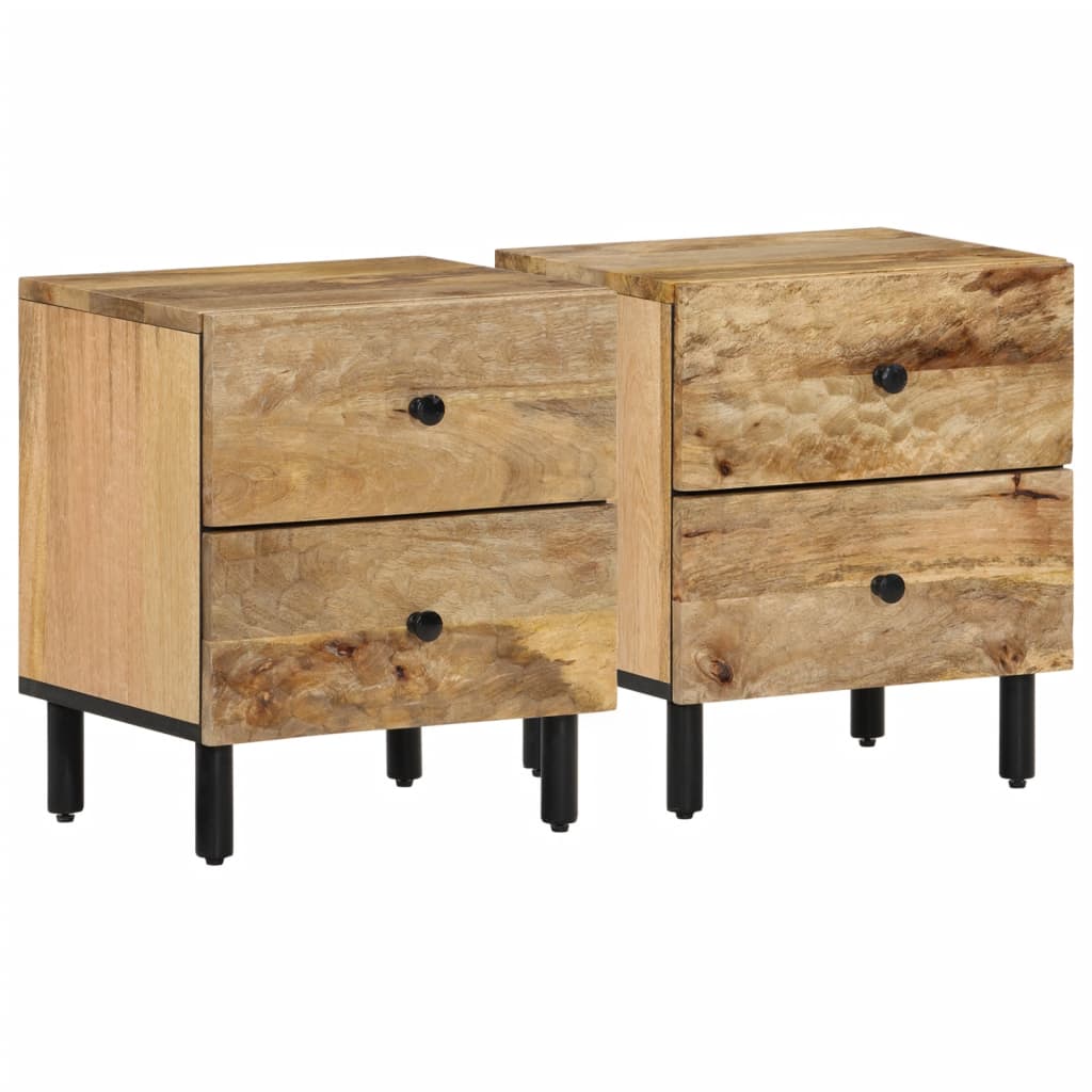 Bedside cabinets, 2 pcs., 40x33x46cm, solid mango wood
