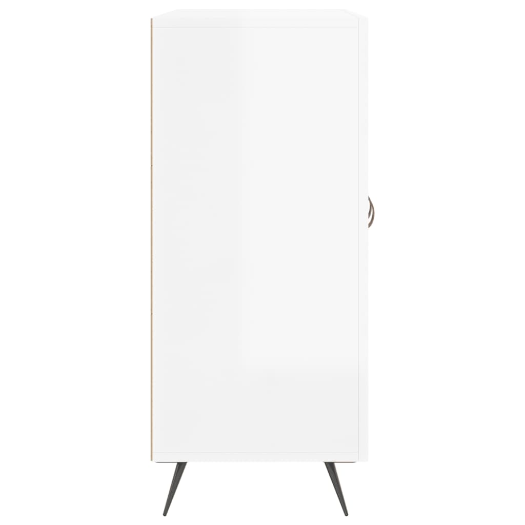 Sideboard, white, 90x34x80cm, engineered wood, high gloss