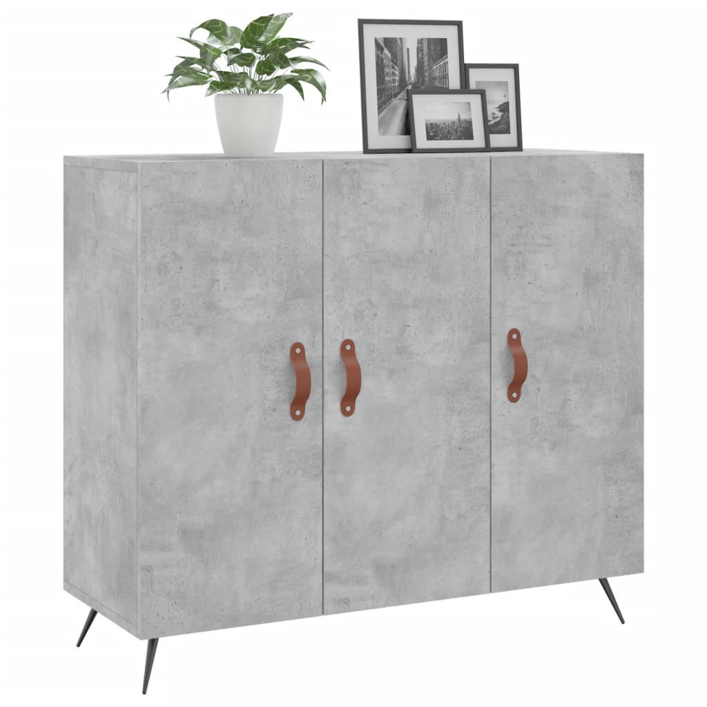 Sānu skapītis, betona pelēks, 90x34x80cm, apstrādāta koksne