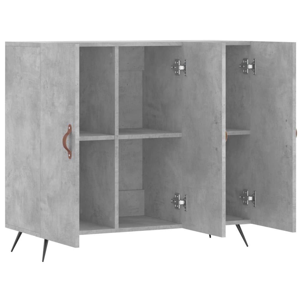 Sānu skapītis, betona pelēks, 90x34x80cm, apstrādāta koksne