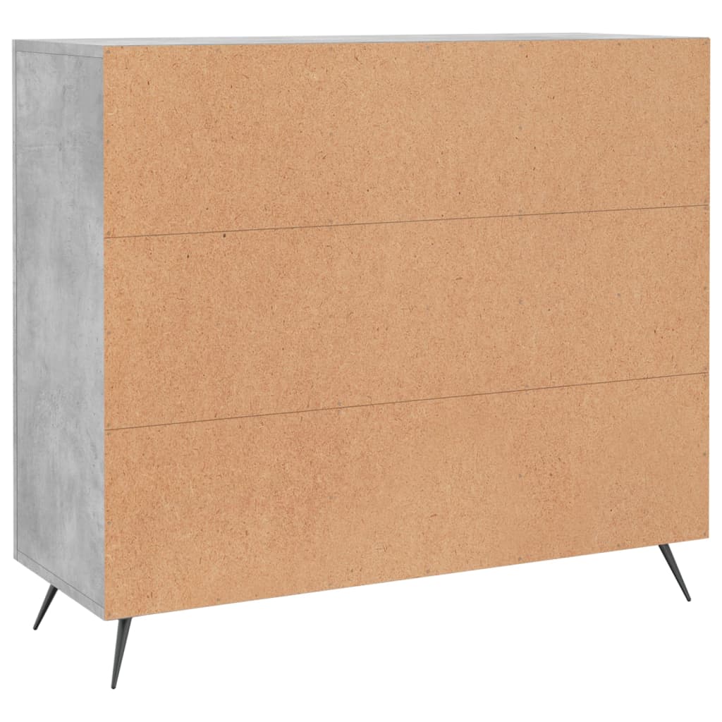 Sānu skapītis, betona pelēks, 90x34x80cm, apstrādāta koksne