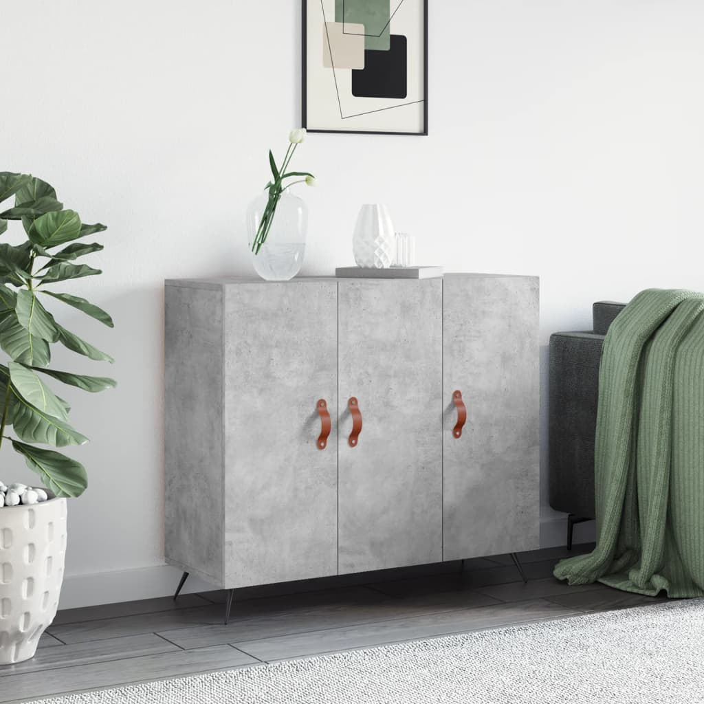 Sānu skapītis, betona pelēks, 90x34x80cm, apstrādāta koksne