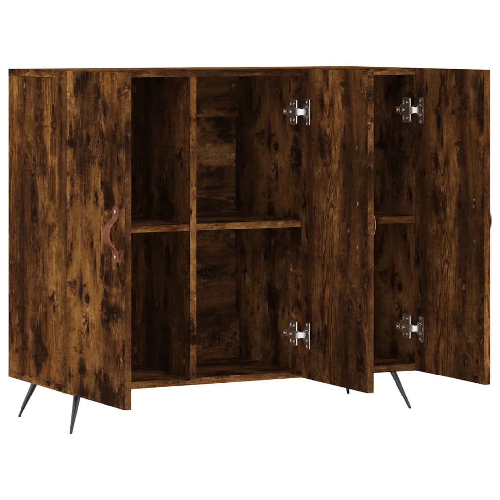 Sideboard, smoked oak, 90x34x80cm, engineered wood