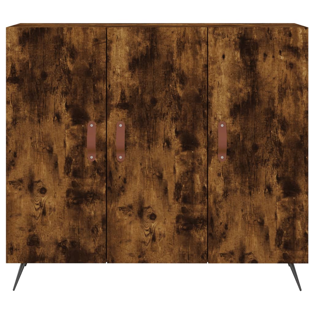 Sideboard, smoked oak, 90x34x80cm, engineered wood