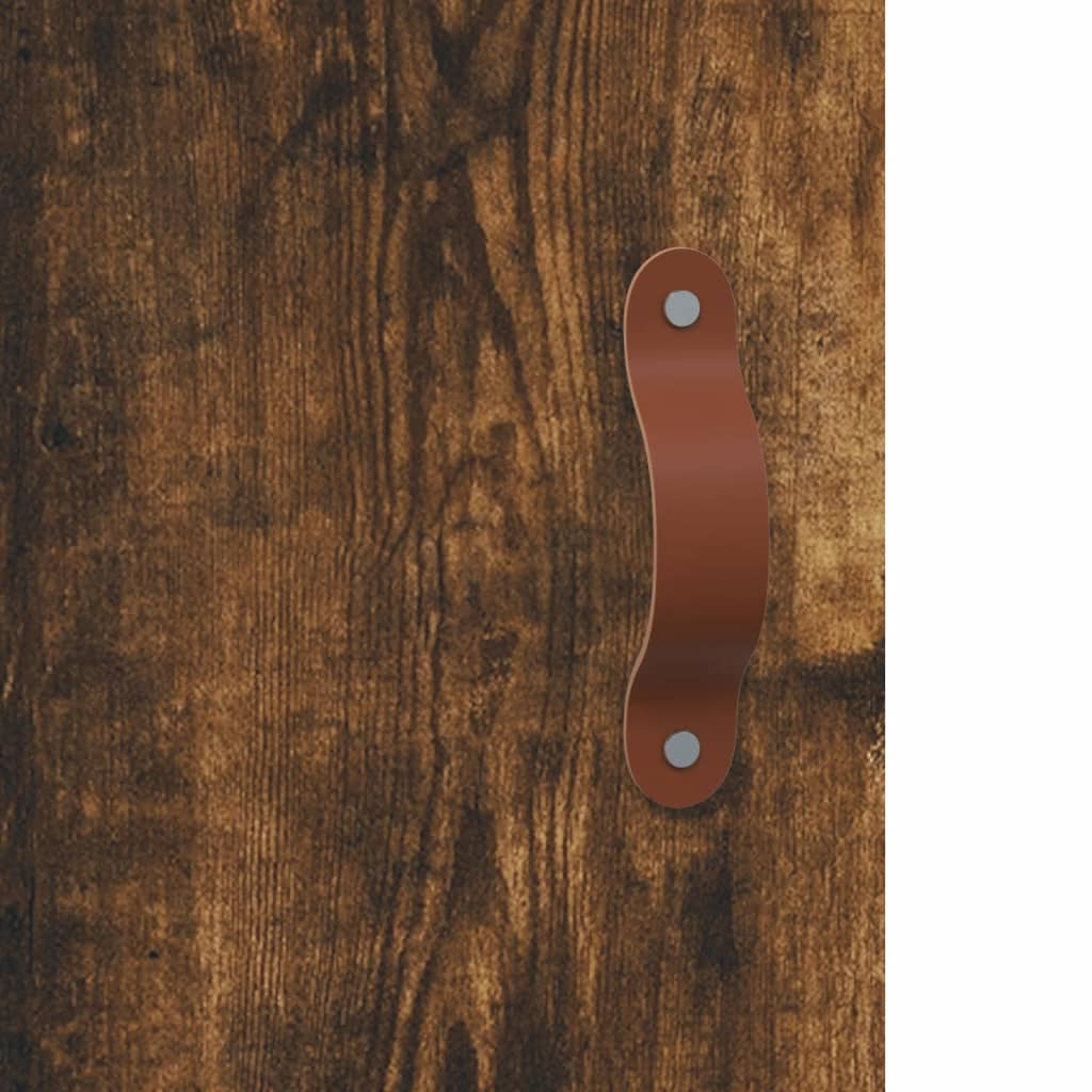 Sideboard, smoked oak, 90x34x80cm, engineered wood