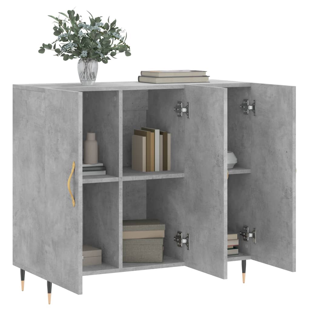 Sideboard, concrete gray, 90x34x80cm, engineered wood