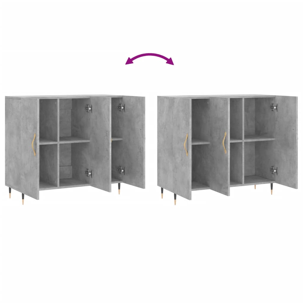 Sideboard, concrete gray, 90x34x80cm, engineered wood