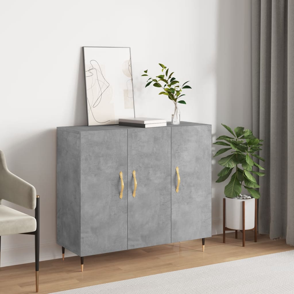Sideboard, concrete gray, 90x34x80cm, engineered wood