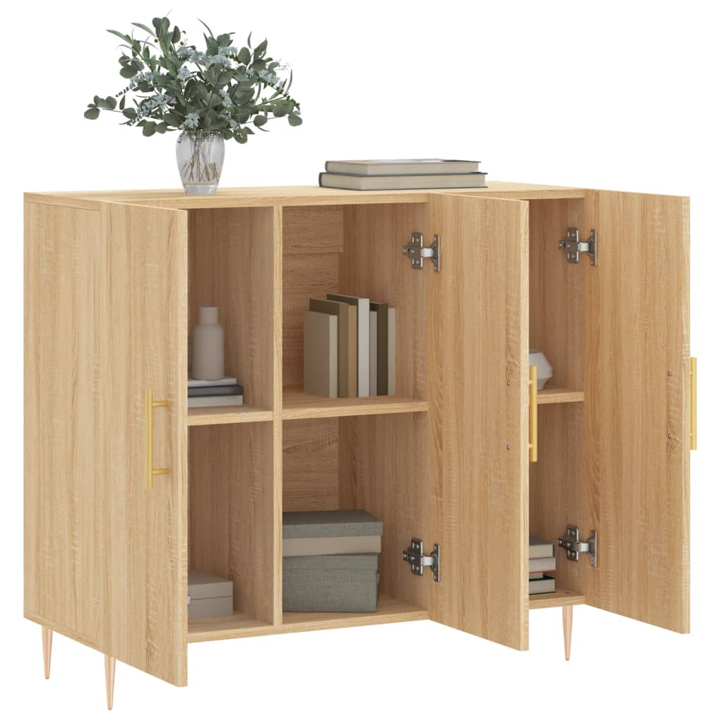 Sideboard, Sonoma oak, 90x34x80cm, engineered wood