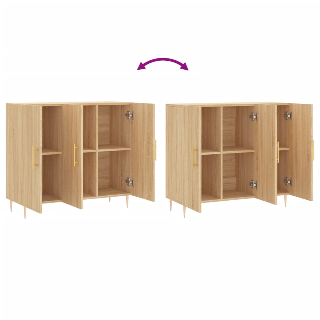 Sideboard, Sonoma oak, 90x34x80cm, engineered wood
