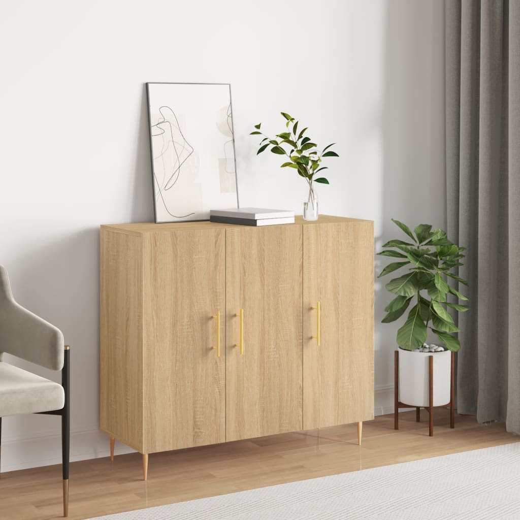 Sideboard, Sonoma oak, 90x34x80cm, engineered wood