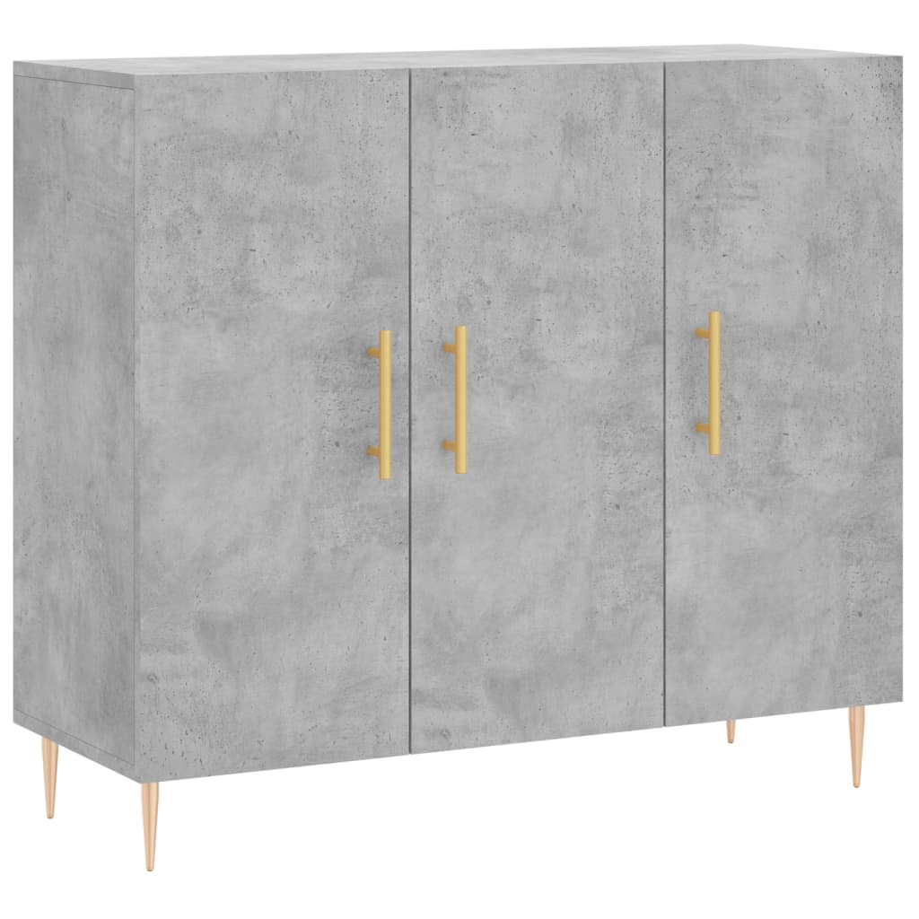 Sānu skapītis, betona pelēks, 90x34x80cm, apstrādāta koksne