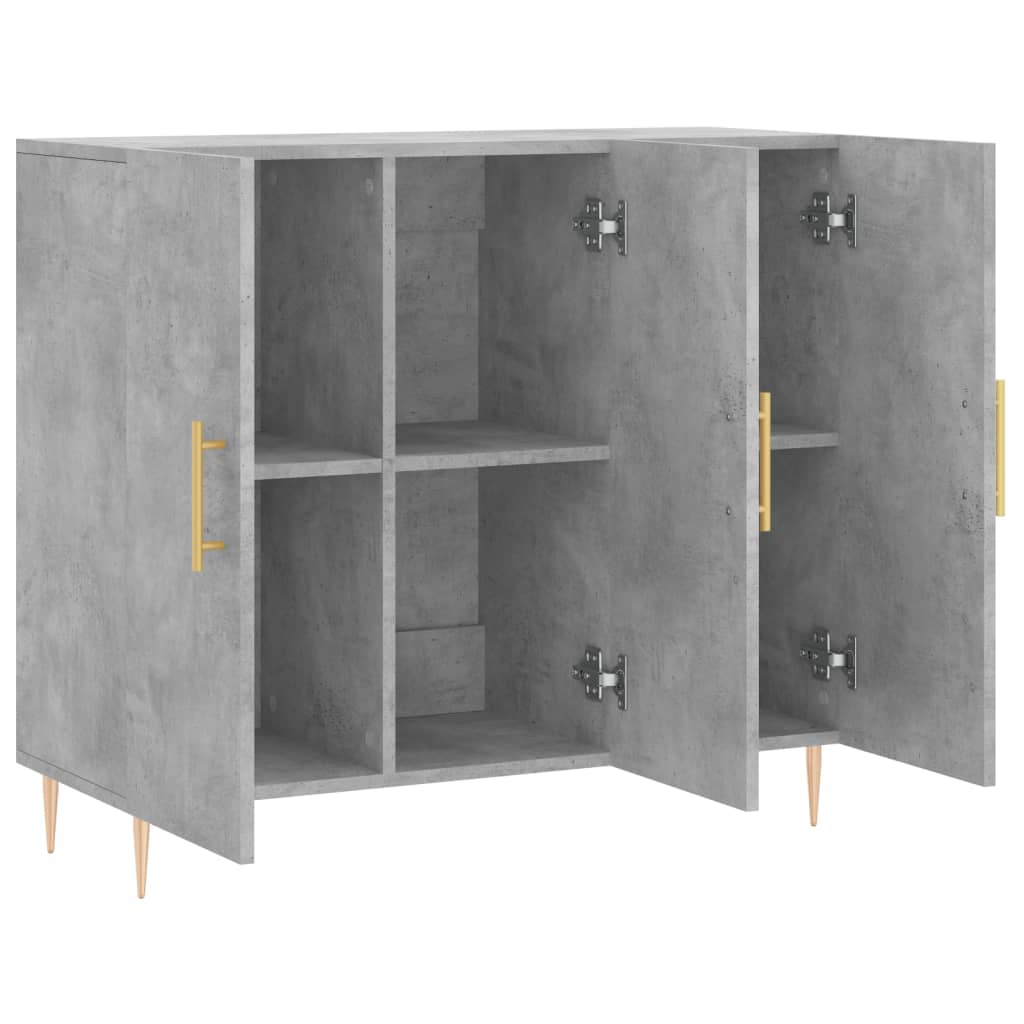 Sānu skapītis, betona pelēks, 90x34x80cm, apstrādāta koksne