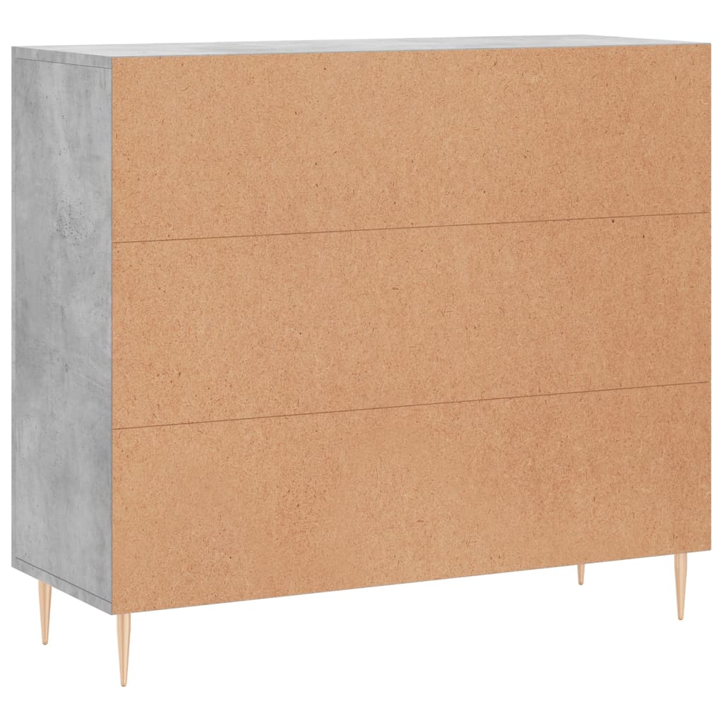 Sānu skapītis, betona pelēks, 90x34x80cm, apstrādāta koksne