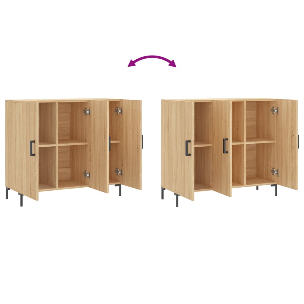 Sideboard, Sonoma oak, 90x34x80cm, engineered wood