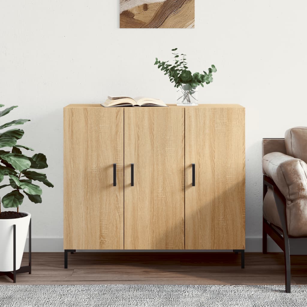 Sideboard, Sonoma oak, 90x34x80cm, engineered wood