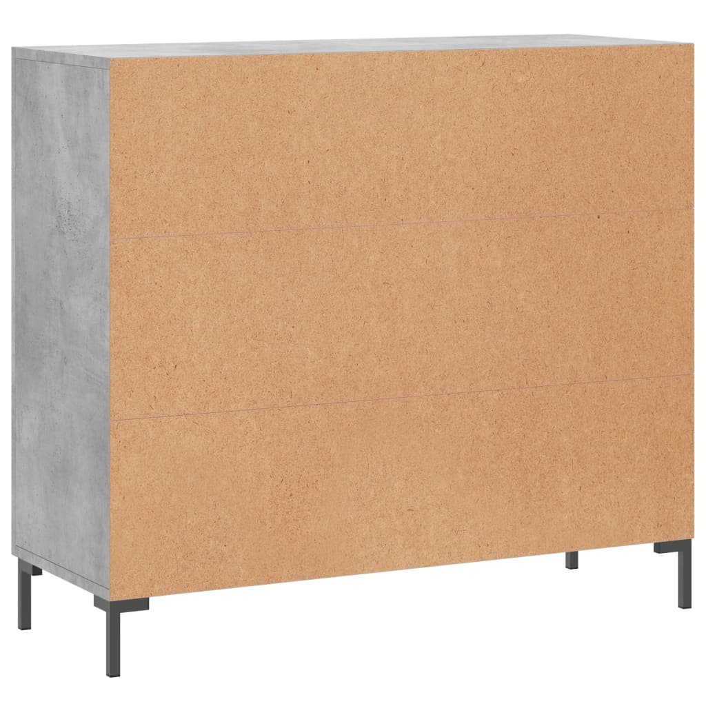 Sānu skapītis, betona pelēks, 90x34x80cm, apstrādāta koksne