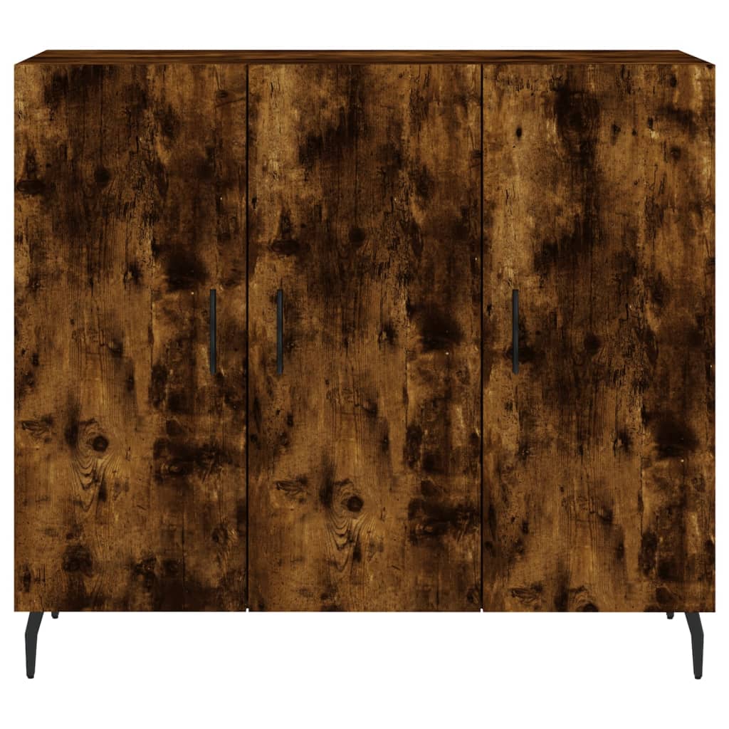 Sideboard, smoked oak, 90x34x80cm, engineered wood