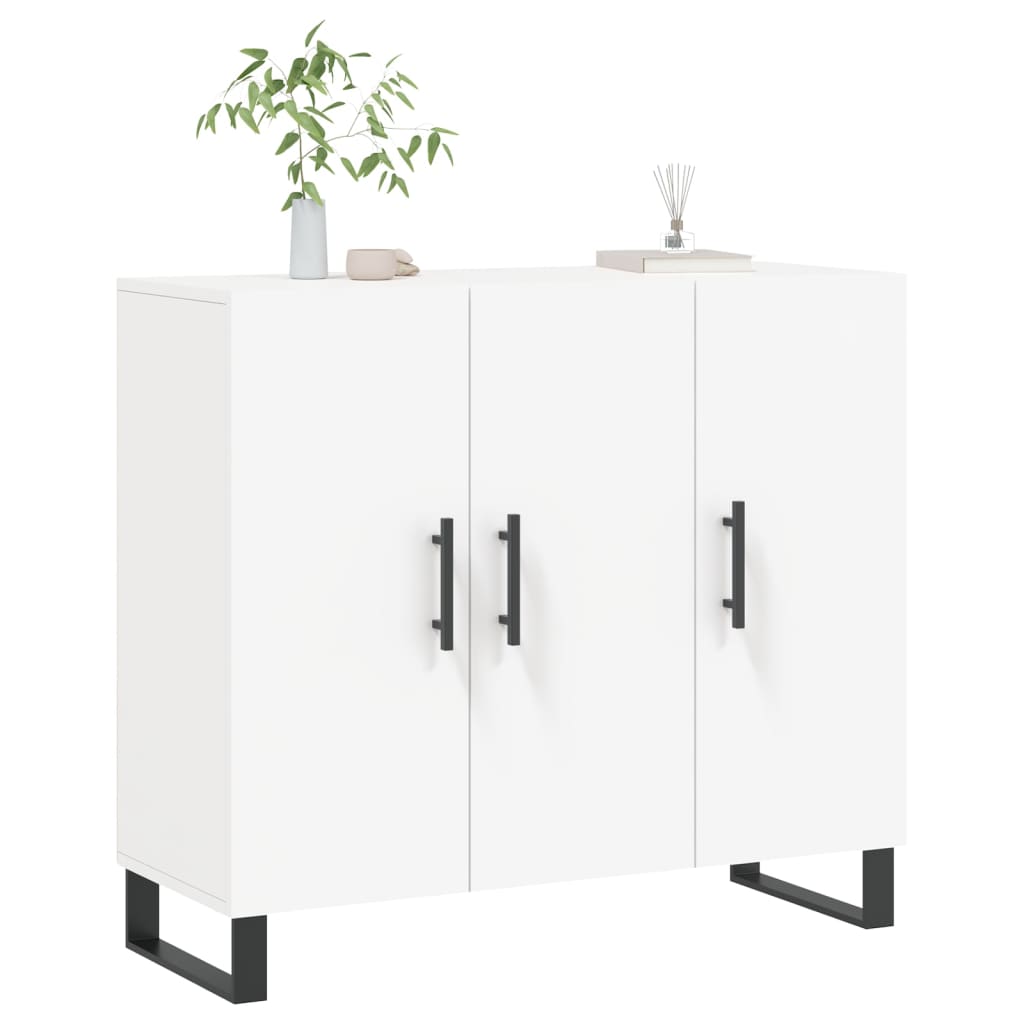 Sideboard, white, 90x34x80cm, engineered wood