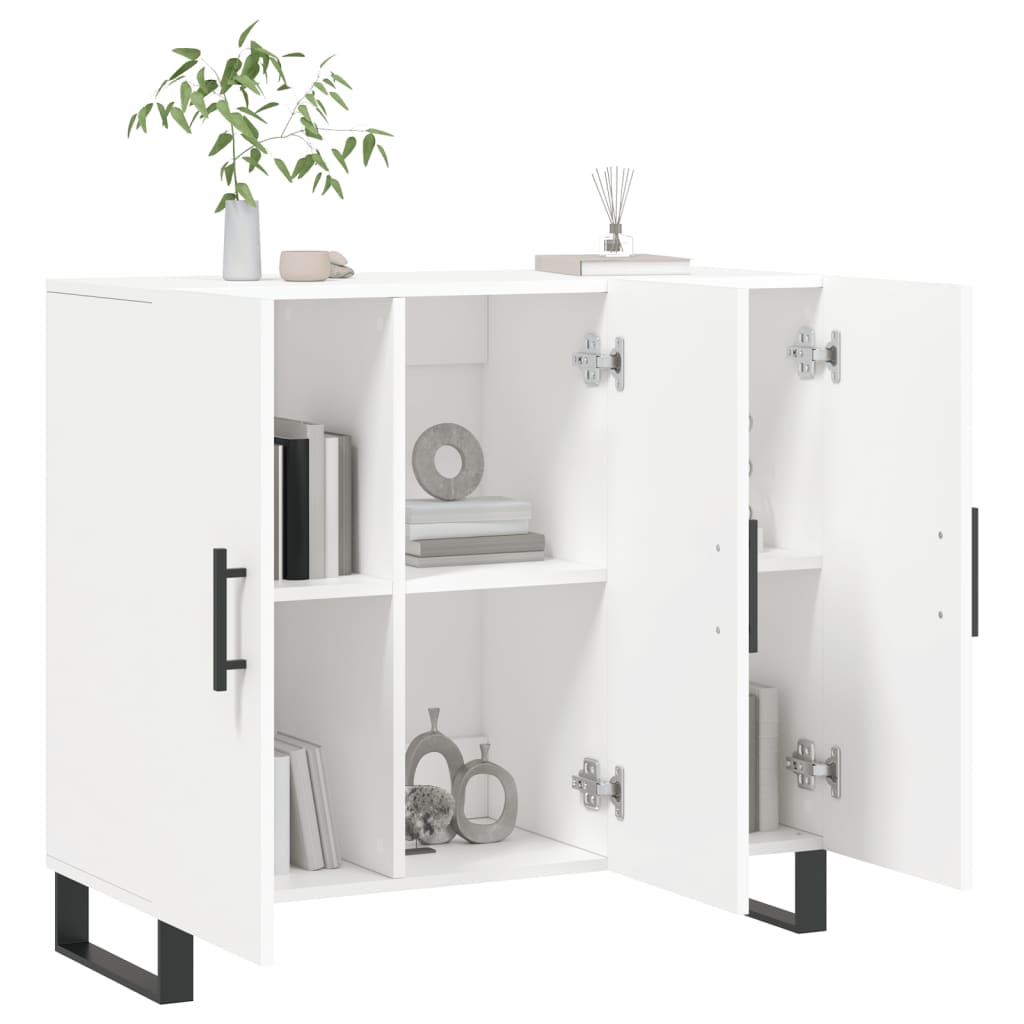 Sideboard, white, 90x34x80cm, engineered wood