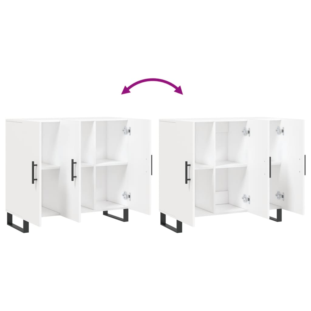 Sideboard, white, 90x34x80cm, engineered wood