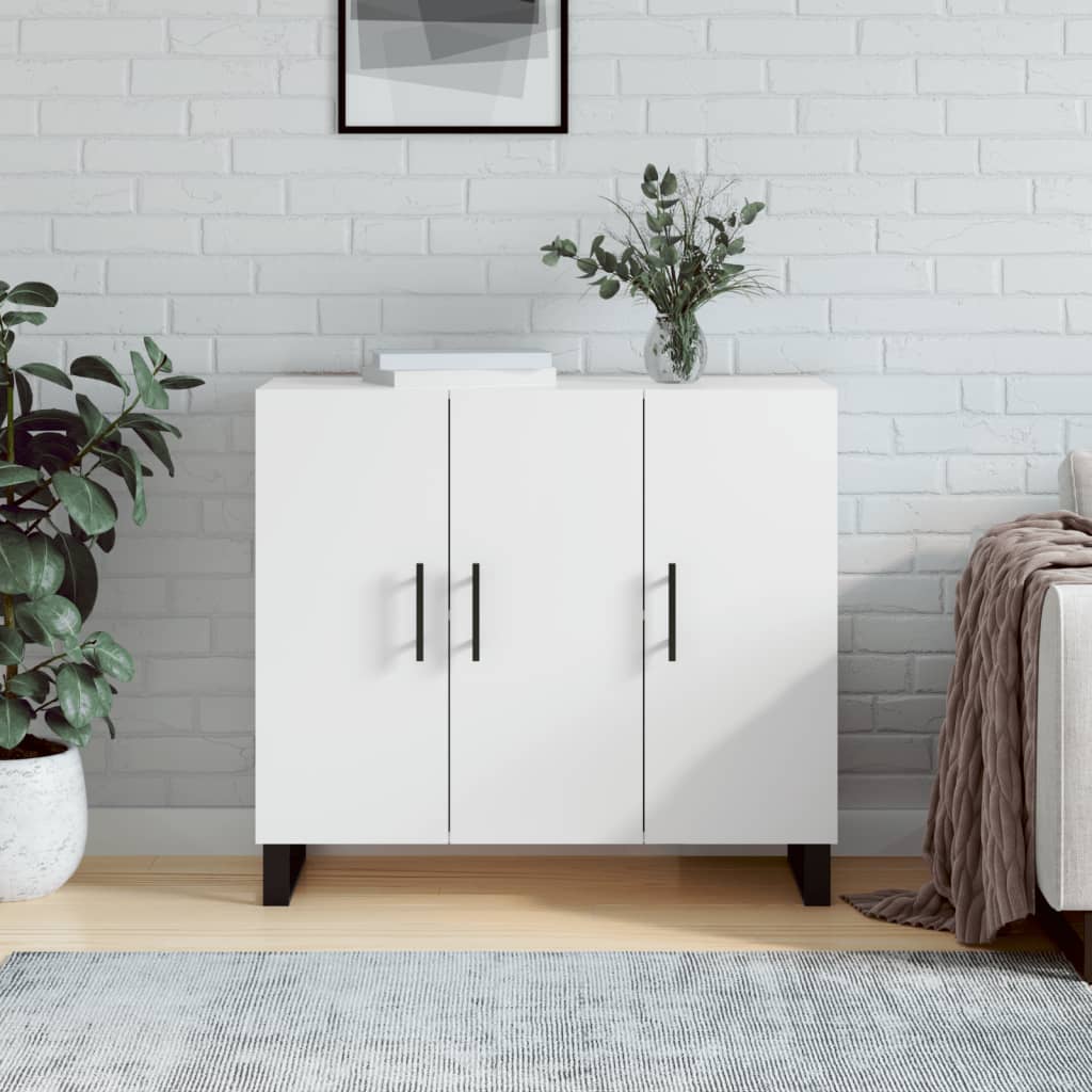 Sideboard, white, 90x34x80cm, engineered wood