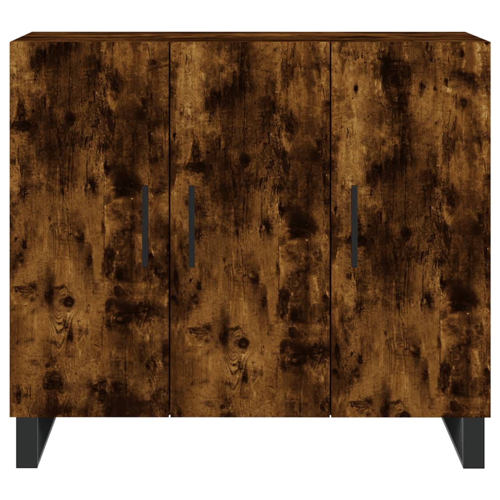 Sideboard, smoked oak, 90x34x80cm, engineered wood