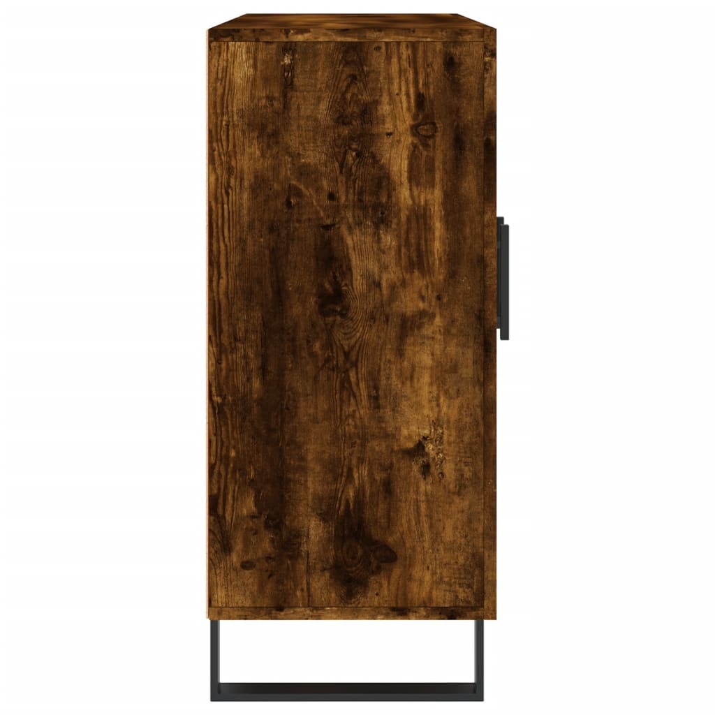 Sideboard, smoked oak, 90x34x80cm, engineered wood