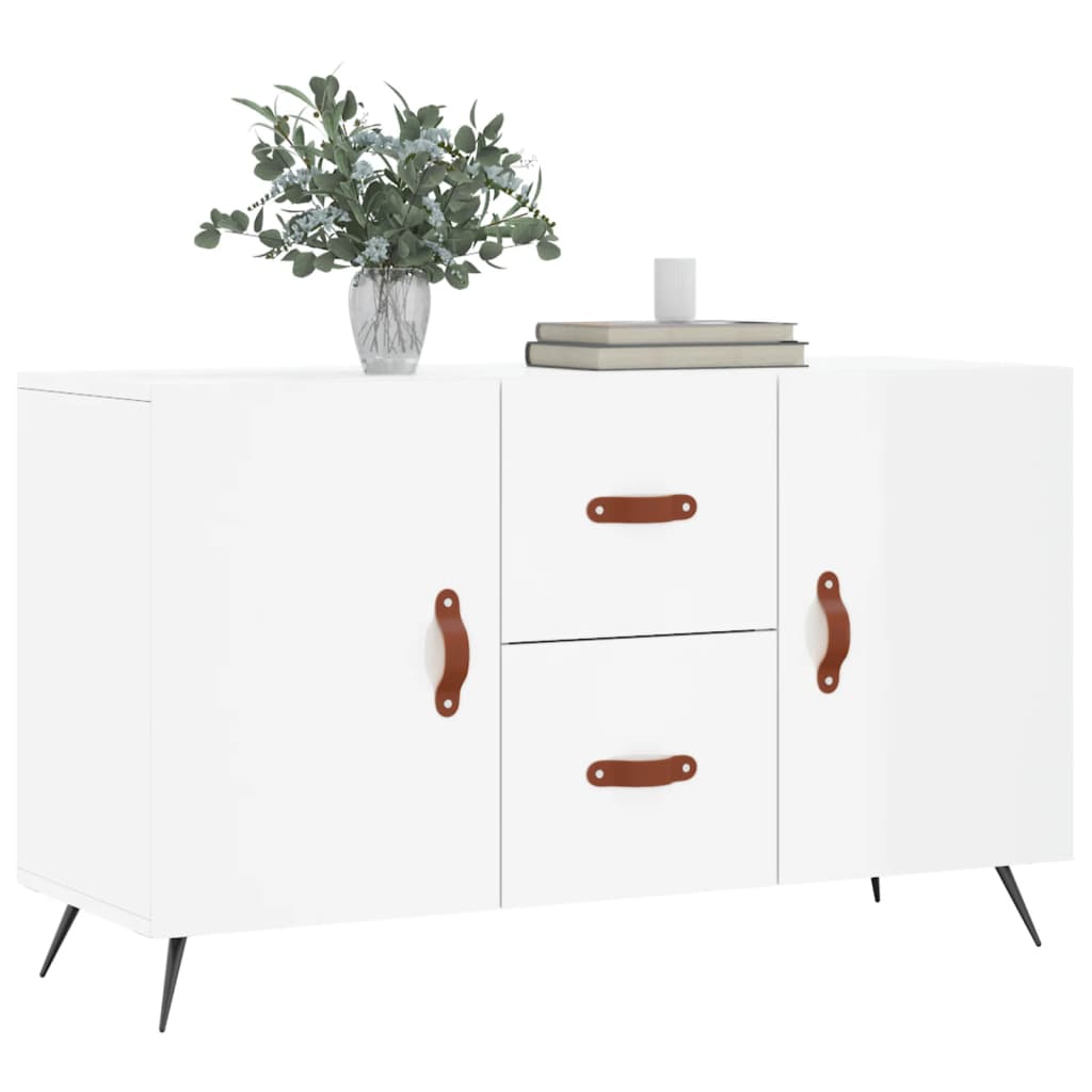 Side cabinet, white, 100x36x60cm, engineered wood, high-gloss