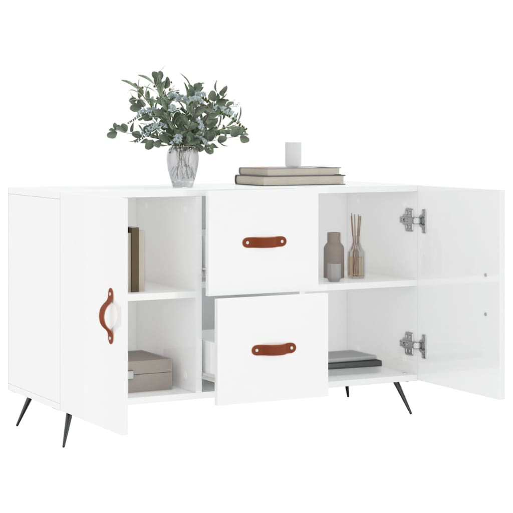 Side cabinet, white, 100x36x60cm, engineered wood, high-gloss