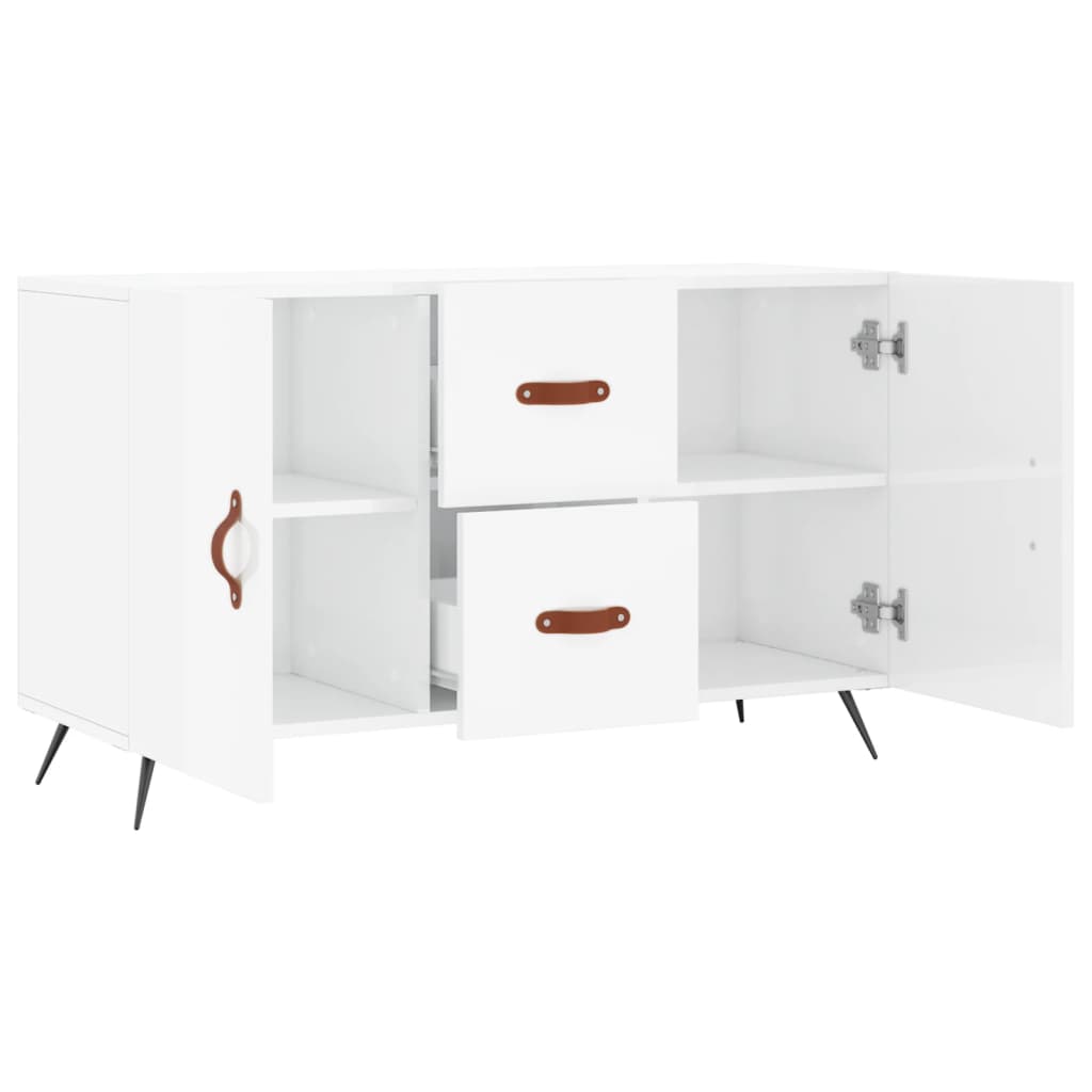 Side cabinet, white, 100x36x60cm, engineered wood, high-gloss