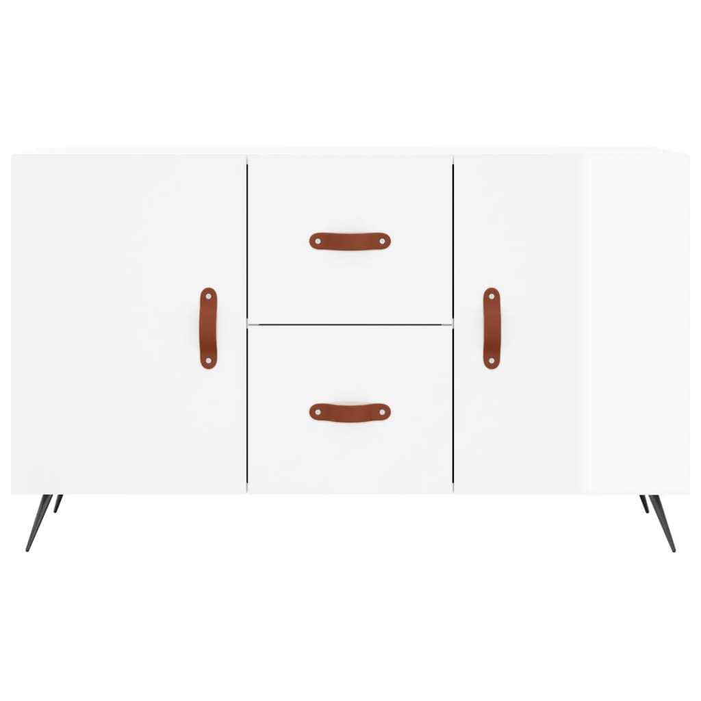 Side cabinet, white, 100x36x60cm, engineered wood, high-gloss