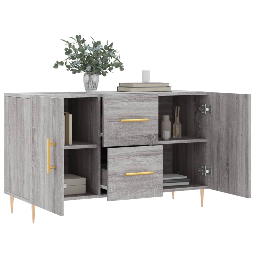 Sideboard, gray oak, 100x36x60cm, engineered wood