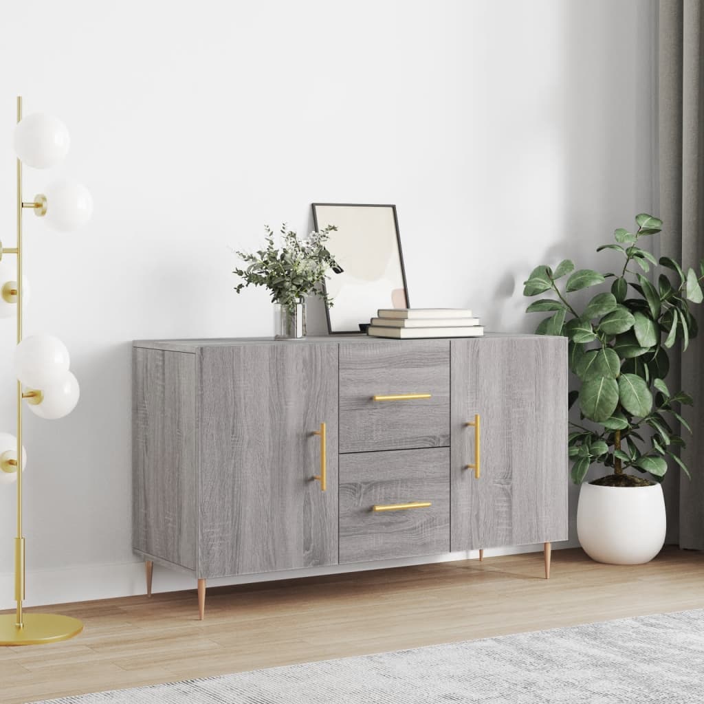 Sideboard, gray oak, 100x36x60cm, engineered wood