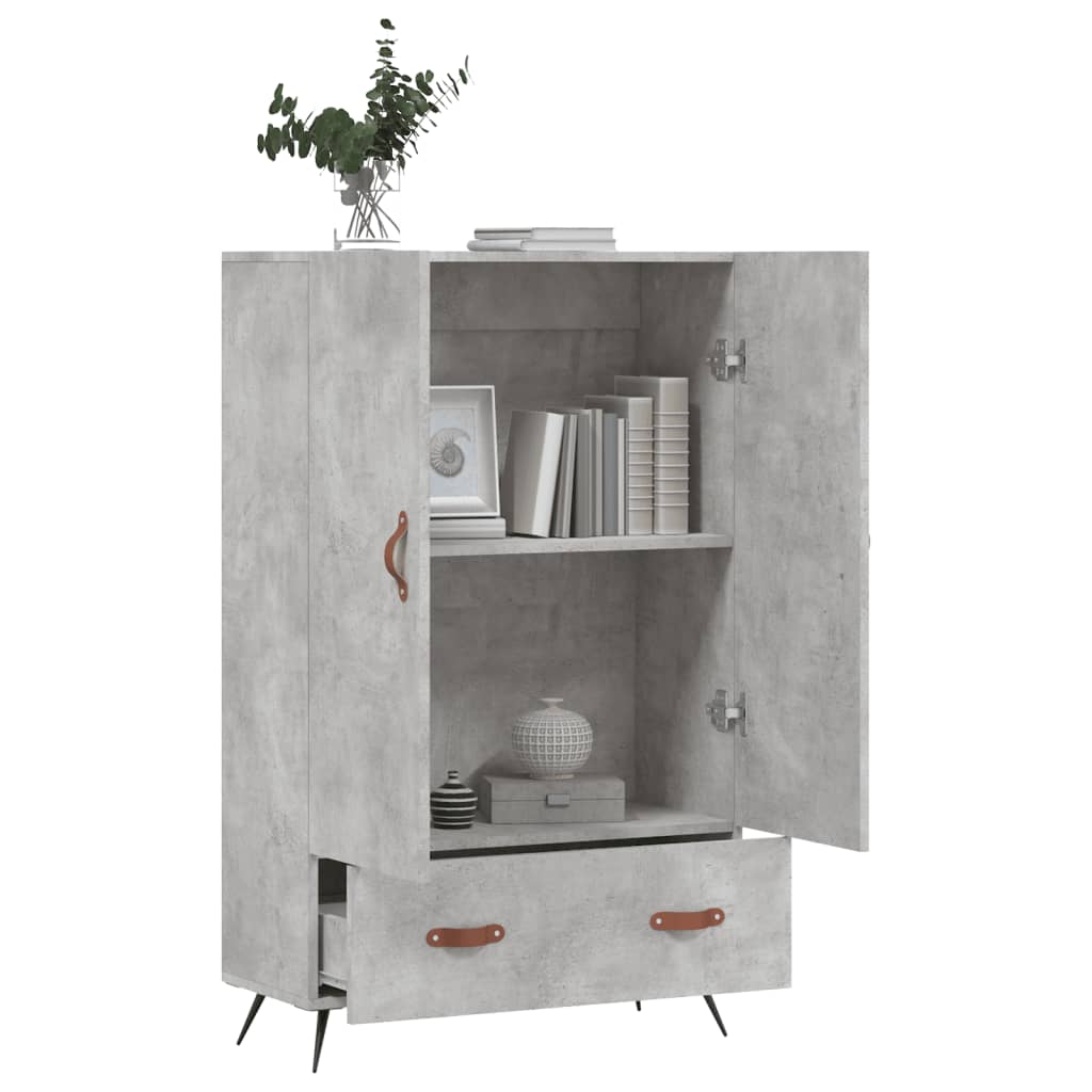 Kumode, betona pelēka krāsa, 69,5x31x115cm, apstrādāta koksne