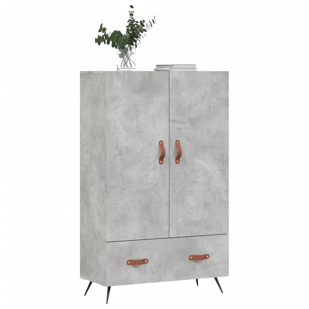 Kumode, betona pelēka krāsa, 69,5x31x115cm, apstrādāta koksne