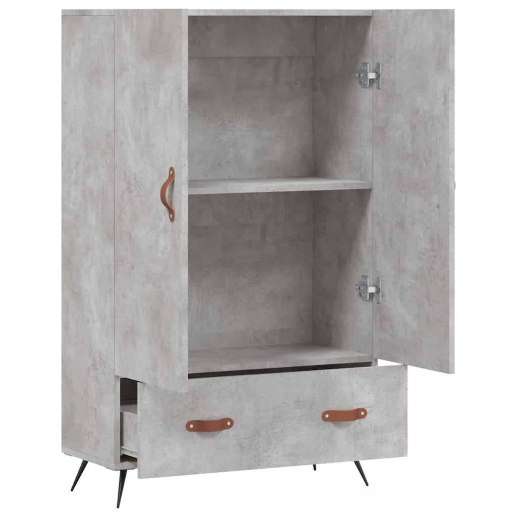 Kumode, betona pelēka krāsa, 69,5x31x115cm, apstrādāta koksne