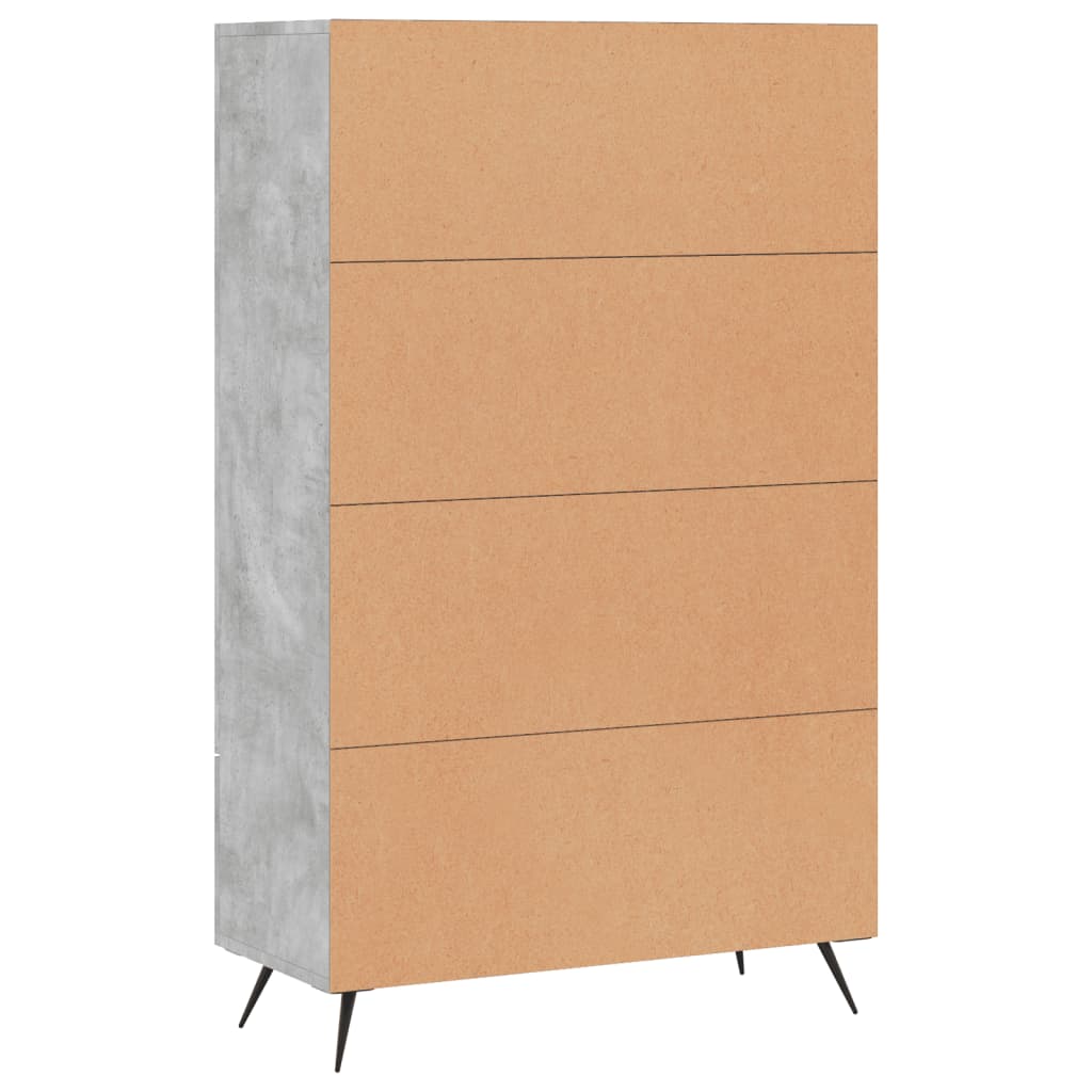Kumode, betona pelēka krāsa, 69,5x31x115cm, apstrādāta koksne