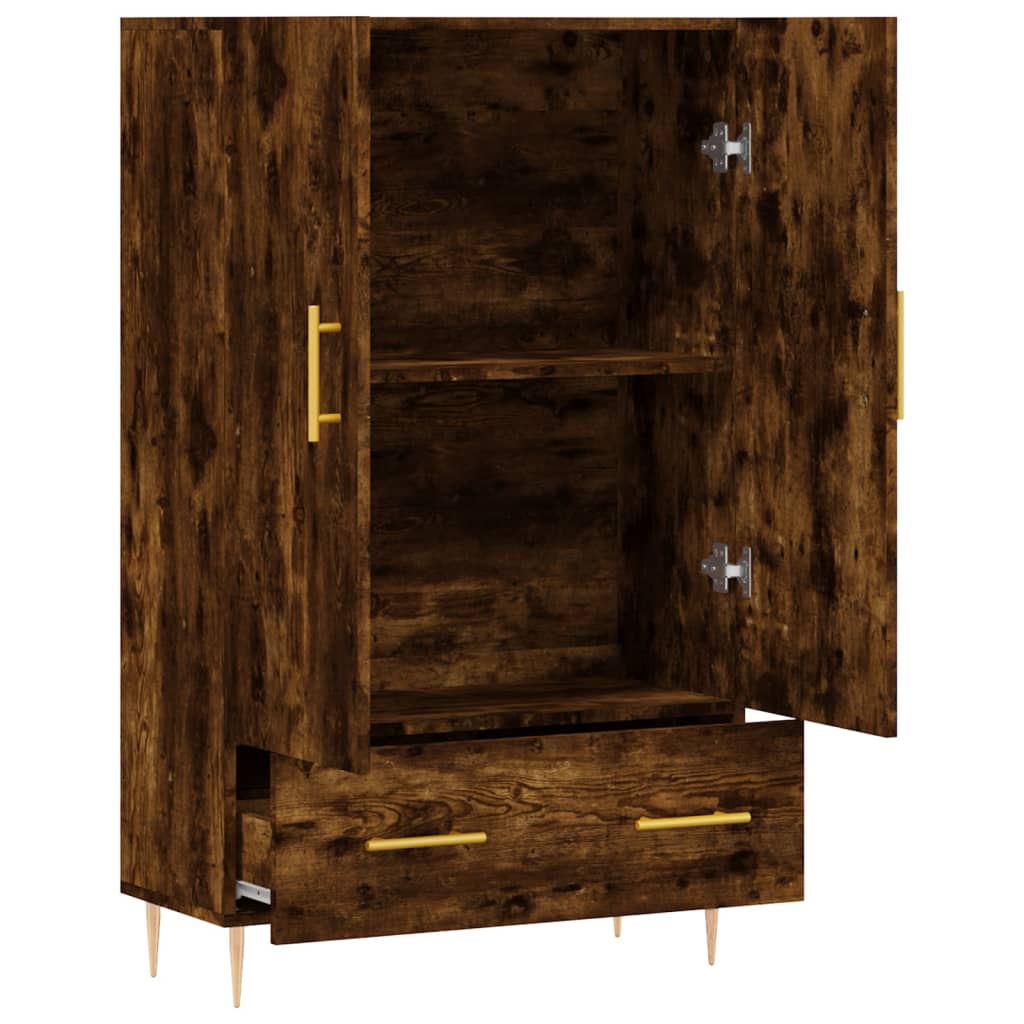Kumode, dūmu ozolkoka krāsā, 69,5x31x115cm, apstrādāta koksne