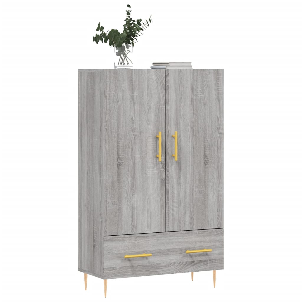 Kumode, pelēka ozolkoka krāsā, 69,5x31x115cm, apstrādāta koksne