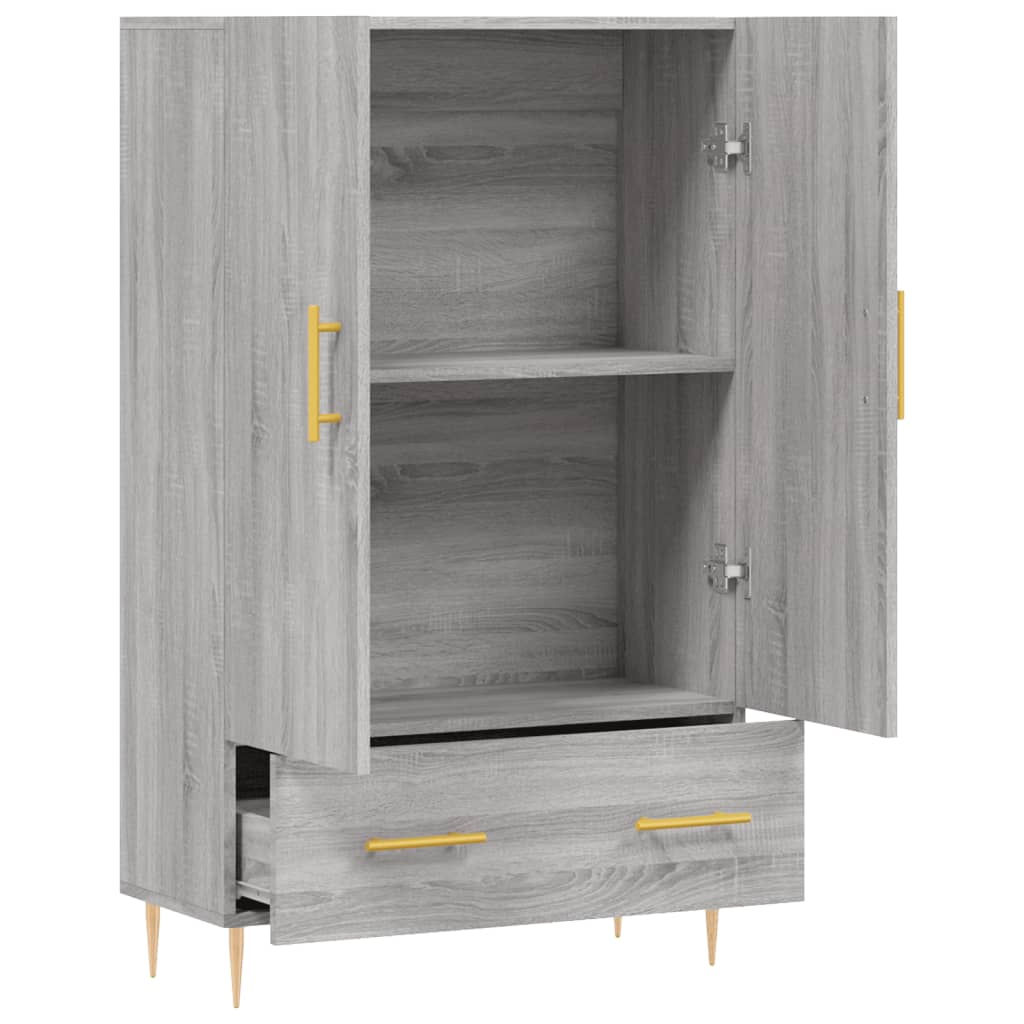 Kumode, pelēka ozolkoka krāsā, 69,5x31x115cm, apstrādāta koksne