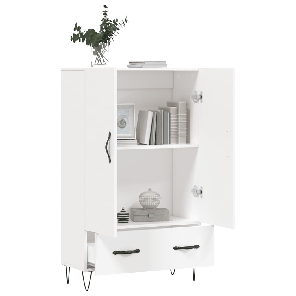 Chest of drawers, white, 69.5x31x115cm, engineered wood