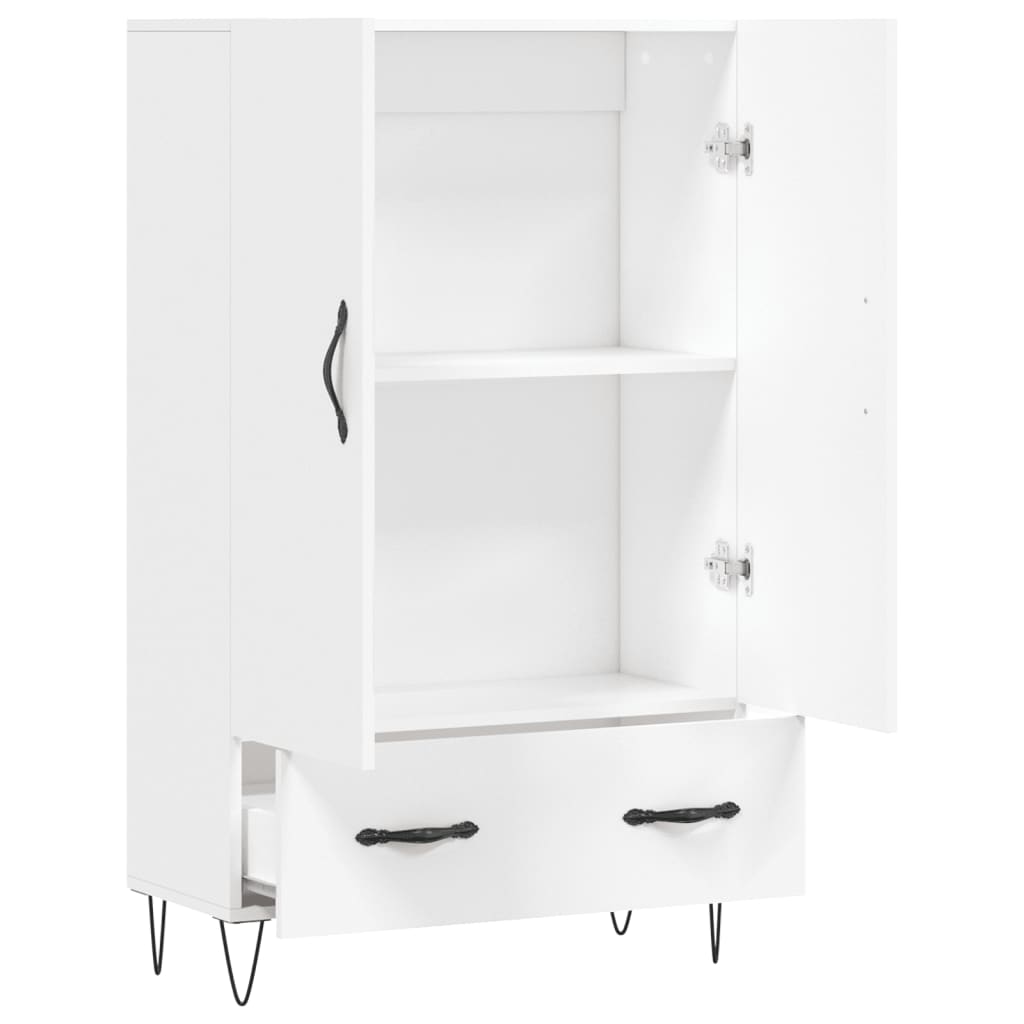 Chest of drawers, white, 69.5x31x115cm, engineered wood