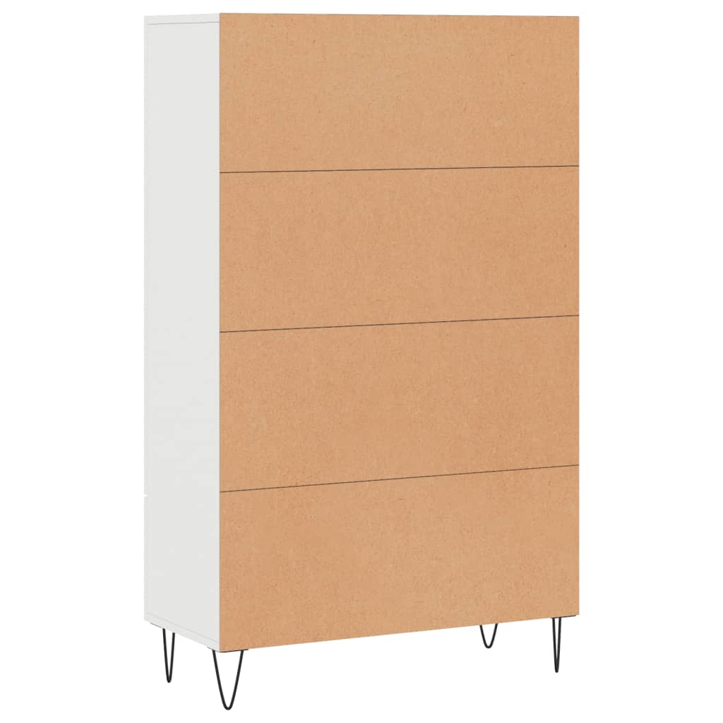 Chest of drawers, white, 69.5x31x115cm, engineered wood